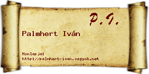 Palmhert Iván névjegykártya